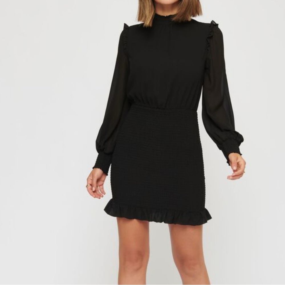 Black smocked dress